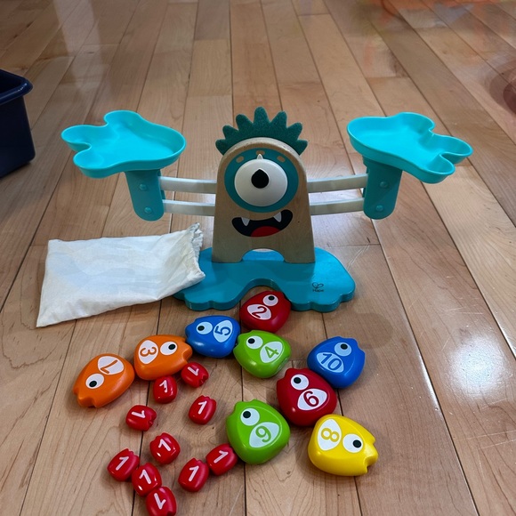 Hape Other - HAPE Wooden Teal Monster Counting Balance Toy - Educational Kids Toy